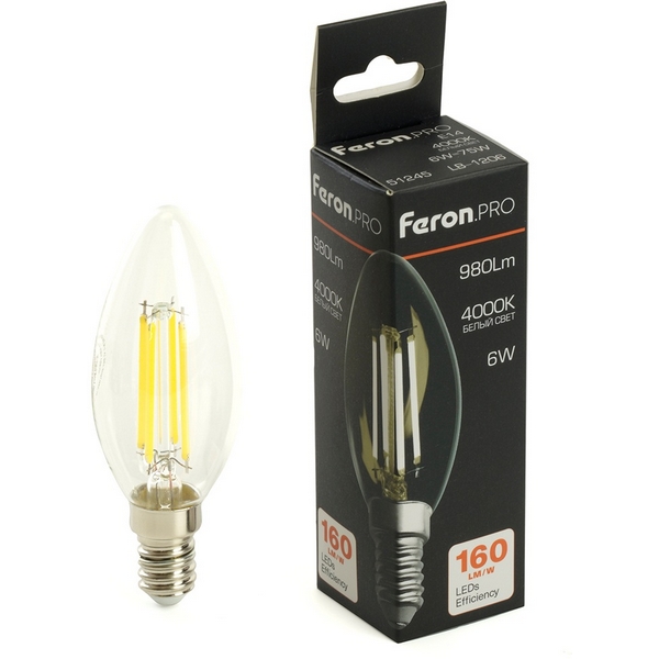 

Лампа светодиодная E14 6W Feron LB-1206 51245, LB-1206 51245