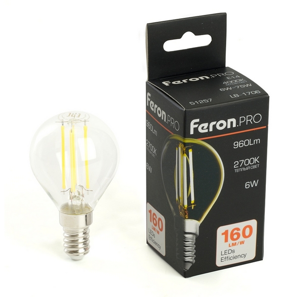 

Лампа светодиодная E14 6W Feron LB-1706 51256, LB-1706 51256