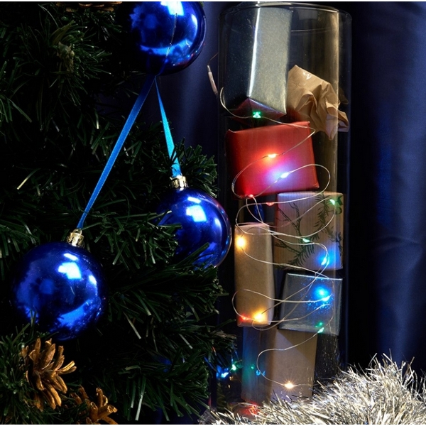 

Светодиодная гирлянда линейная Роса мультиколор 2м с питанием от батареек Feron CL588 51441, CL588 51441