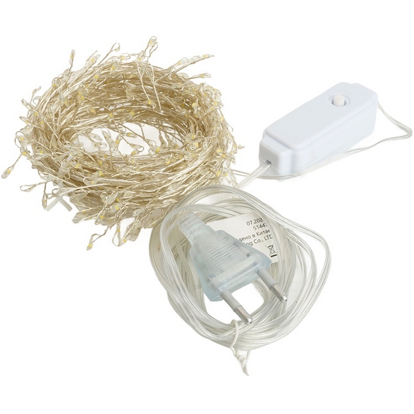 

Светодиодная гирлянда Кластер (на проволоке) линейная 12м мультиколор c питанием от сети 220V Feron CL584 51449, CL584 51449