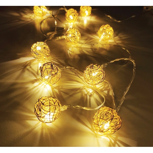 

Гирлянда светодиодная статичная линейная интерьерная Золотые шарики статичная 2700K 1.8 м с питанием от батареек Feron CL594 51450, CL594 51450