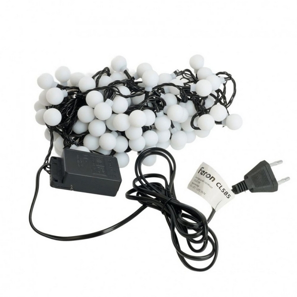 

Светодиодная гирлянда Мультишарики 12м 230V мультиколор c питанием от сети черный шнур Feron CL585 51451, CL585 51451
