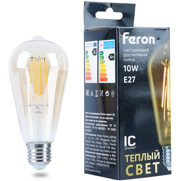 

Лампа светодиодная Feron LB-64 52165 E27 10W 230V 2700K, LB-64 52165