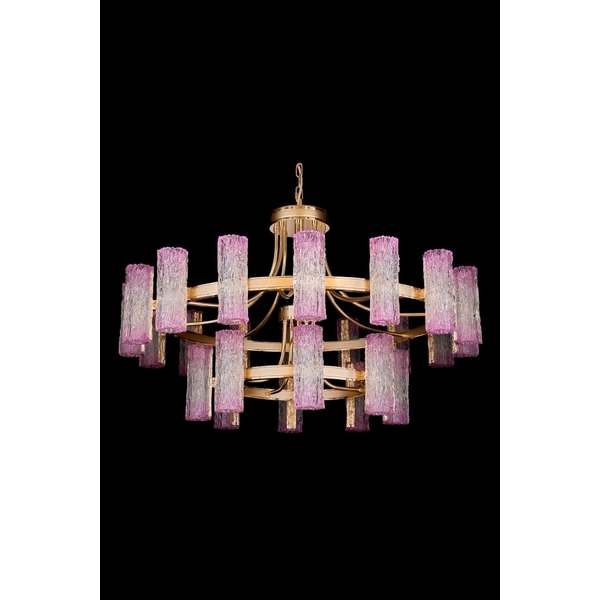 

Подвесная люстра хрусталь светодиодная Fluorite Inverno FL1090-24P, Розовый, Inverno FL1090-24P