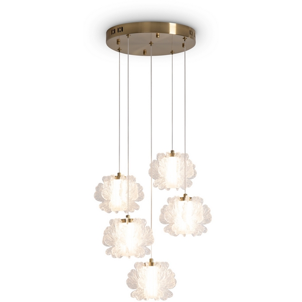 

Подвесной светильник светодиодный каскадный Freya Flower FR5579PL-L40BS, Прозрачный, Flower FR5579PL-L40BS