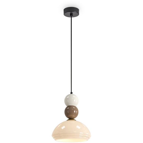 Изображение товара Freya Globo FR5628PL-01BGW1 — подвесной светильник, E27, 60W, черный/белый стекло