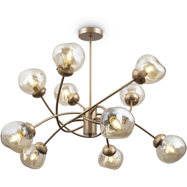 

Потолочная люстра на штанге в виде молекул Freya Volani FR8017PL-10MG, Янтарный, Volani FR8017PL-10MG