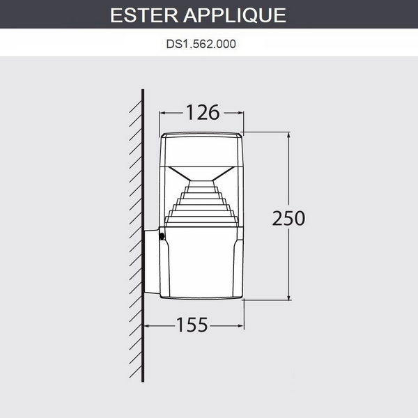 

Настенный уличный светильник IP55 Fumagalli Ester DS1.562.000.WXD1L, Белый, Ester DS1.562.000.WXD1L