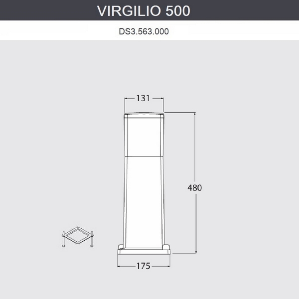 

Наземный светильник IP55 Fumagalli Virgilio DS3.563.000.WYF1R, Белый, Virgilio DS3.563.000.WYF1R