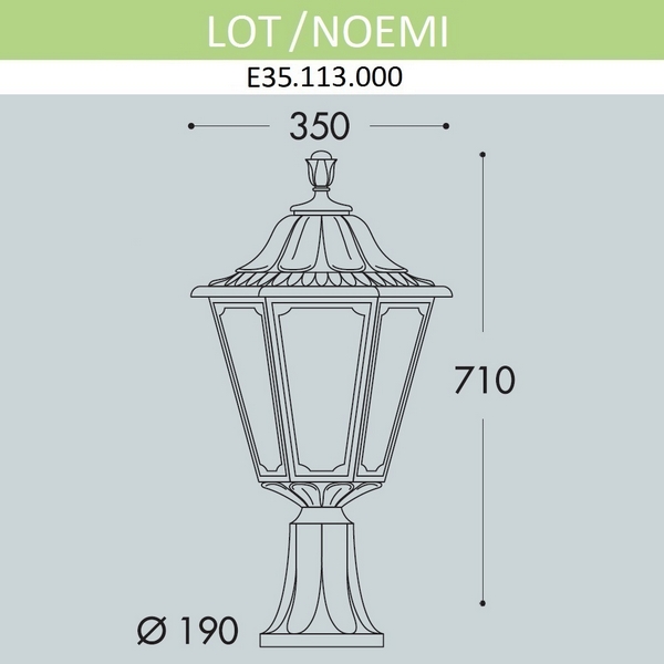 Изображение товара Наземный фонарь Fumagalli Noemi E35.113.000.BXH27 для сада и дачи IP55