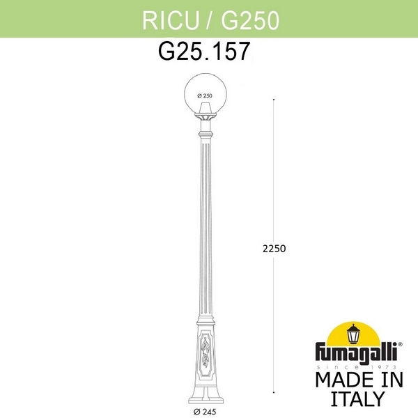 

Наземный фонарь Fumagalli GLOBE 250 G25.157.000.VXF1R, Медь;патина, Globe 250 G25.157.000.VXF1R