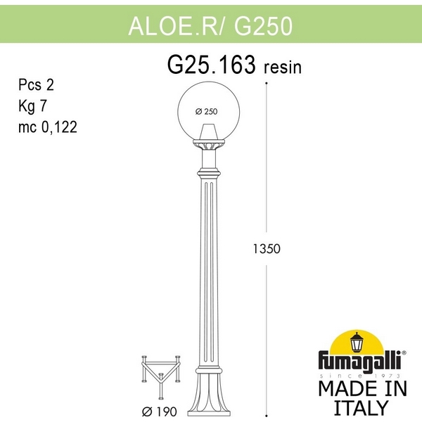 

Наземный фонарь Fumagalli GLOBE 250 G25.163.000.VXF1R, Медь;патина, Globe 250 G25.163.000.VXF1R