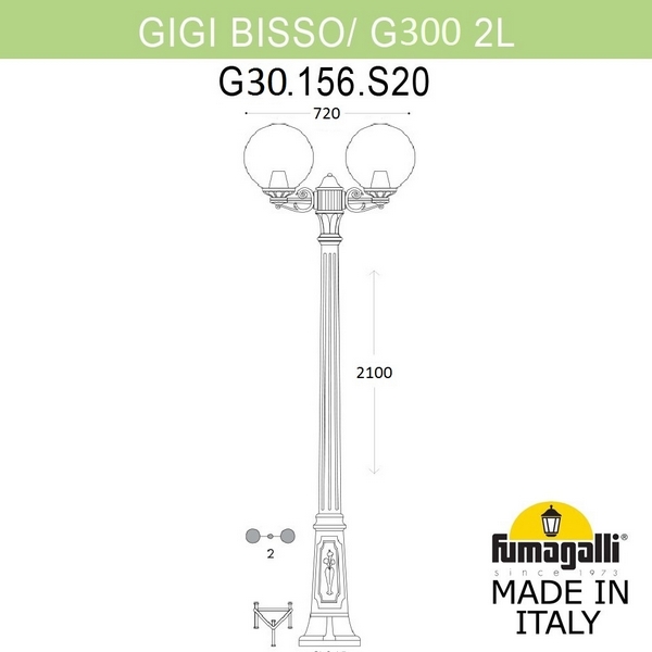 

Наземный фонарь Fumagalli Globe 300 G30.156.S20.AXF1R, Черный, Globe 300 G30.156.S20.AXF1R