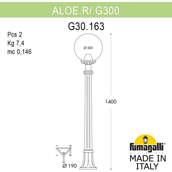 

Наземный фонарь Fumagalli Globe 300 G30.163.000.AXF1R, Черный, Globe 300 G30.163.000.AXF1R