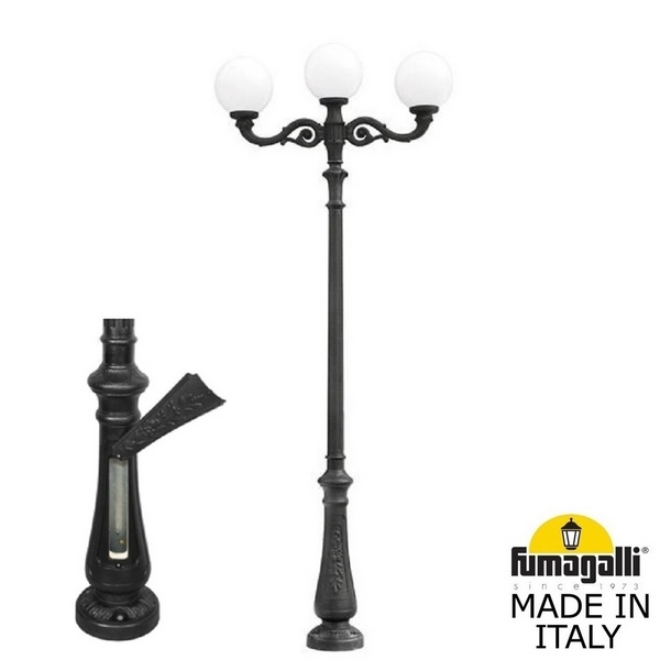 

Наземный фонарь светодиодный Globe 300 G30.202.M30.AYE27 IP55 (Fumagalli), Черный, Globe 300 G30.202.M30.AYE27