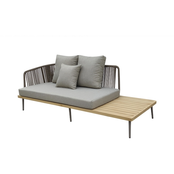 

Диван трехместный левосторонний "BAYLEY" уличный серый 220*84*75см Garda Decor арт.129KN-03047, 129KN-03047