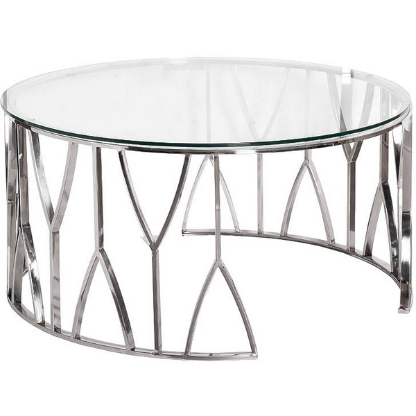 

Стол журнальный стекло прозр./серебро d90*45см Garda Decor арт.13RXCT3104-SILVER, 13RXCT3104-SILVER