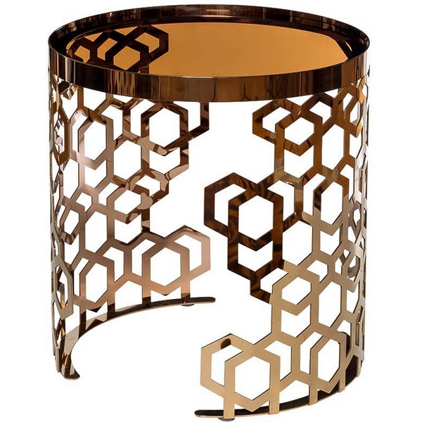

Журнальный стол Garda Decor 13RXET8011-GOLD (Золото/Золото,Коричневый,Прозрачный), 13RXET8011-GOLD