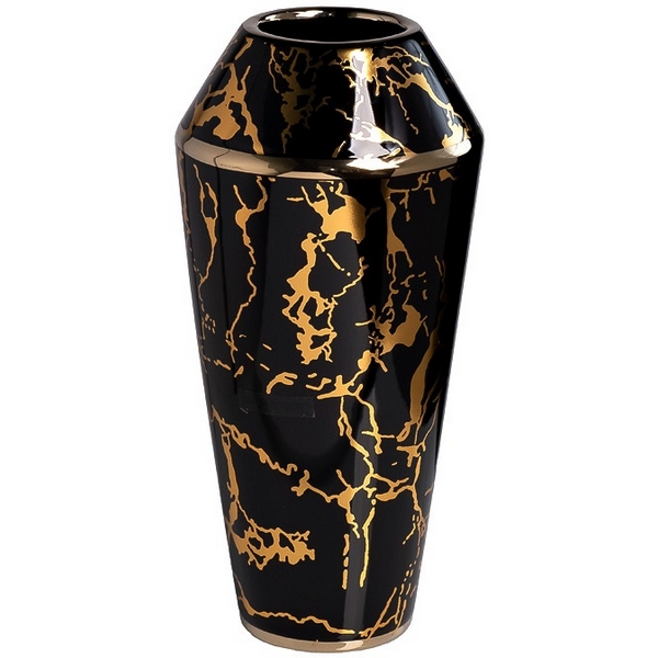 

Ваза керамическая черная с золотым декором d14,5х30 см Garda Decor 18H3296-BL, 18H3296-BL