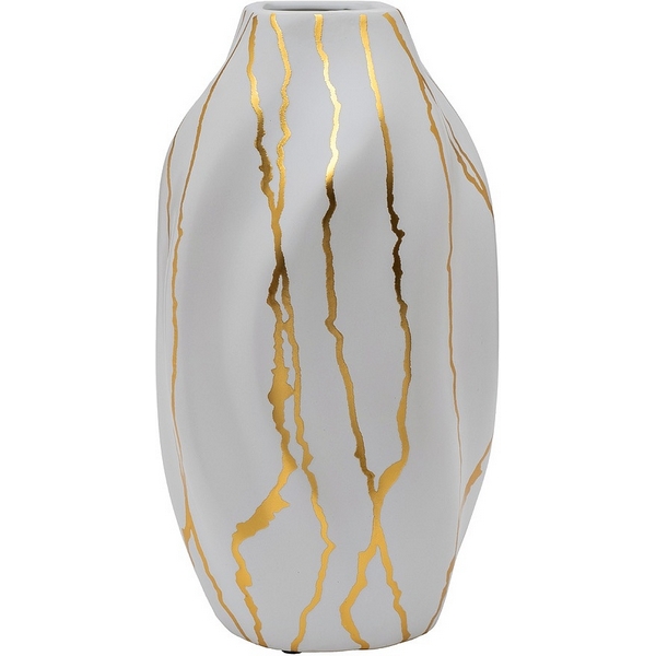 

Ваза керамическая белая с золотым декором d15х28 см Garda Decor 18H3410, 18H3410