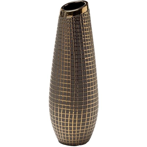 

Ваза с золотым декором d12х35 см Garda Decor 18H7827-M, 18H7827-M