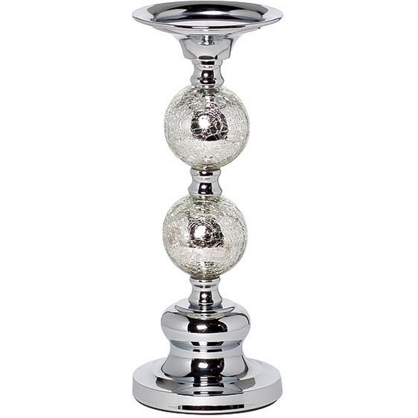 Изображение товара Подсвечник никелированный Garda Decor d11x26 см стильный декор для интерьера