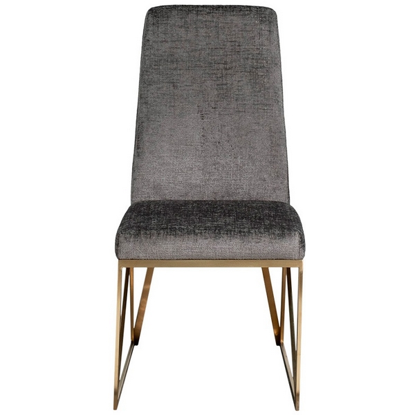 

30C-20140 Стул велюр шенилл серый/браш.золото 49*65*99см Garda Decor, 30C-20140