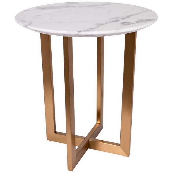 

Стол журнальный Pearl White d55*57, 2см Garda Decor 33FS-ET2029-BBS (круглая столешница, X-образная опора), Белый мрамор, 33FS-ET2029-BBS