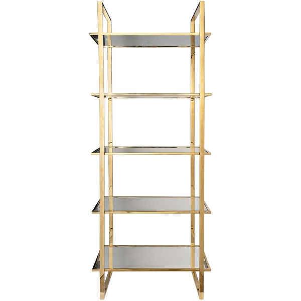 

47ED-00401 Стеллаж прозр.стекло/золото 81*40*200см Garda Decor, 47ED-00401