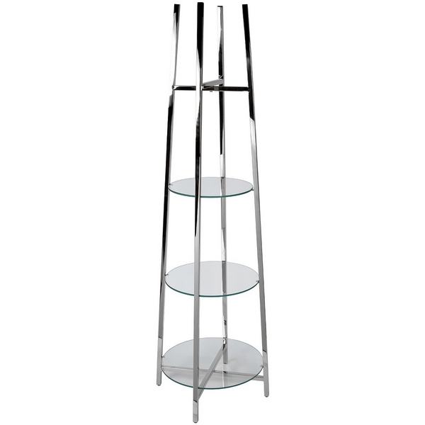 

47ED-00500 Стеллаж прозр.стекло/хром 53*53*183см Garda Decor, 47ED-00500