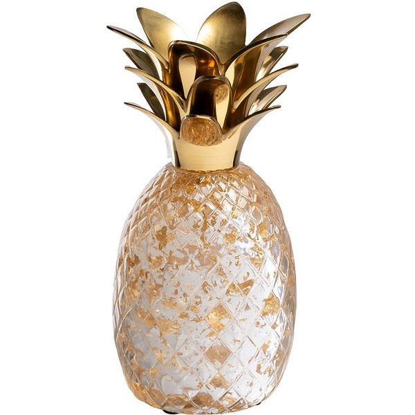 

Статуэтка "Ананас" прозрачная с золотым декором d10х20 см Garda Decor 55RD4886L, 55RD4886L