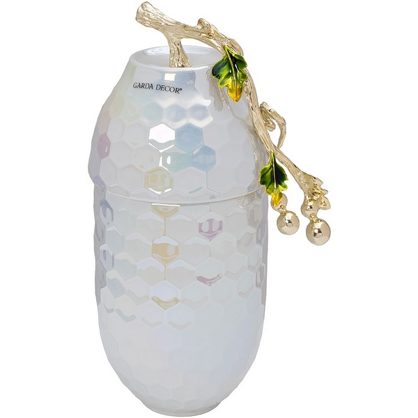 

Ваза керамич. с крышкой перламутровая 16х12х30 см Garda Decor 55RD6396S, 55RD6396S