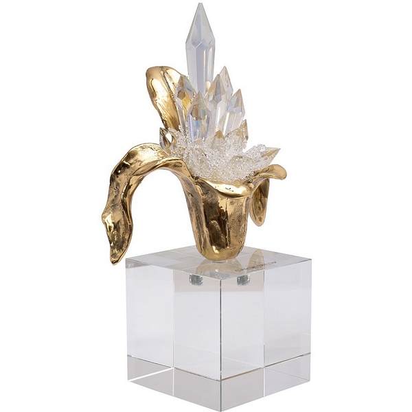 

Декор настольный "Цветок на кристалле" 13х8х22 см Garda Decor 55RD6489L, 55RD6489L