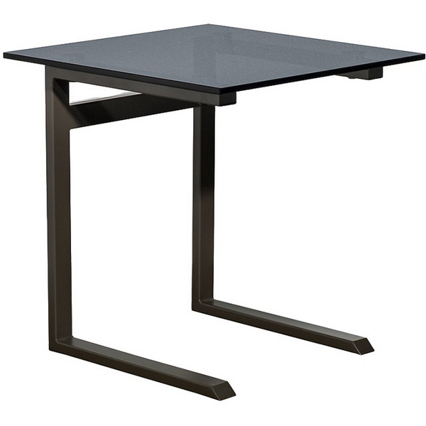 

57EL-11011 Стол журнальный приставной серый, стекло тонированное 50*50*50см Garda Decor, 57EL-11011