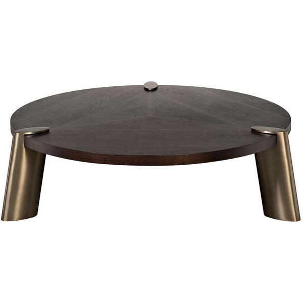 Изображение товара Стол журнальный Garda Decor d161 темный орех 140x43 см с металлом