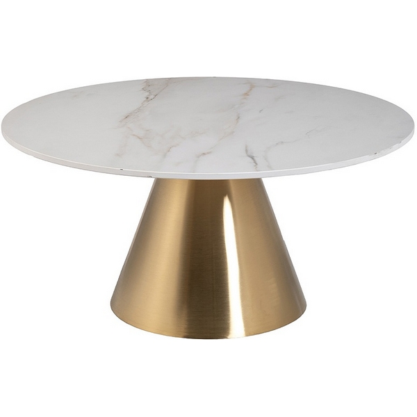 

Стол журнальный керамогранит белый d80*40см Garda Decor арт.76AR-00910, 76AR-00910