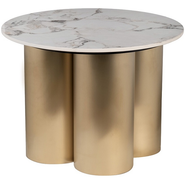 

Стол журнальный керамогранит белый d60*45см Garda Decor 76AR-63043, 6304 76AR-63043