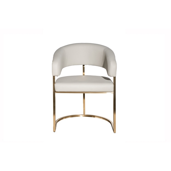 

76AR-65200 Стул экокожа св.серый/матовое золото 59,5*54*79см Garda Decor, Белый, 76AR-65200