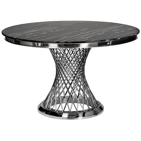 Изображение товара Стол обеденный Garda Decor 76AR-80555 из искусственного мрамора и нержавеющей стали