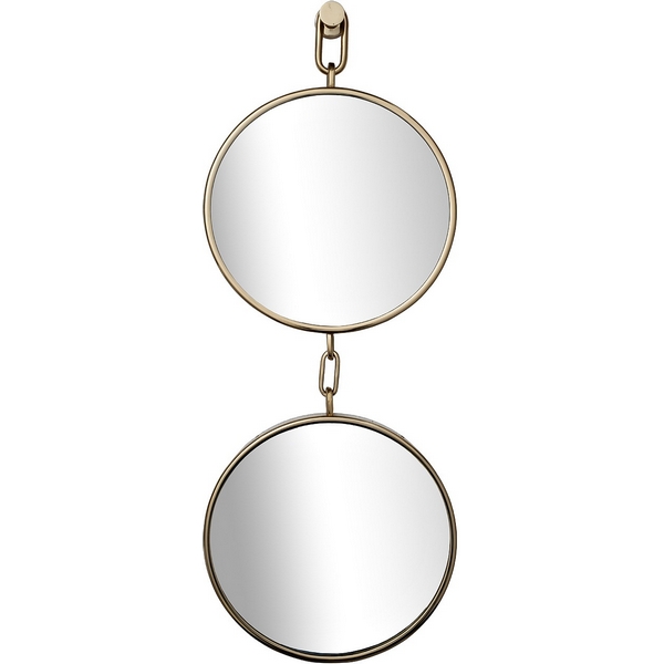 Изображение товара Зеркало на стену Garda Decor двойное 35х86 см золото металлическое рама