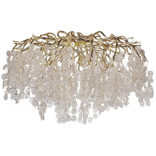 Изображение товара Потолочная люстра Garda Decor Tenera 86-90188 Арт-Деко стекло светодиодная золото