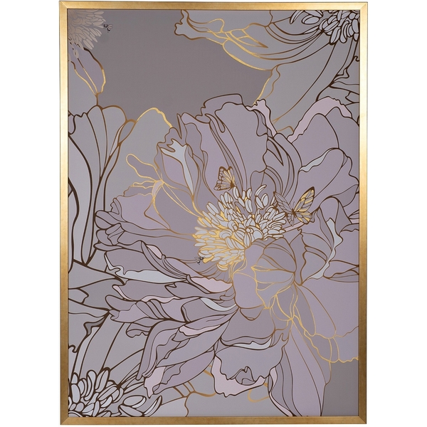 

Холст "Пион" 110х80 см, багет пластик (золото), золотая поталь Garda Decor 89VOR-PEONY, 89VOR-PEONY