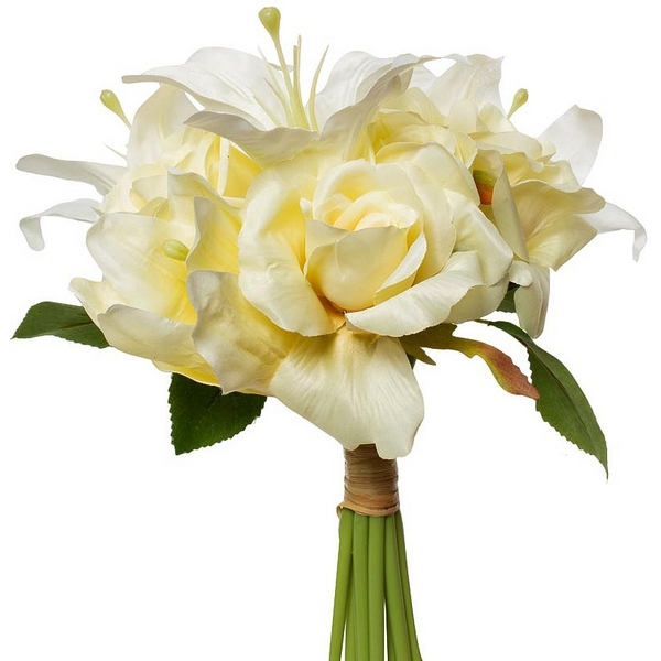 

Букет розы-лилии желто-белый 30 см (12) Garda Decor 9F28017SN-4734, 9F28017SN-4734