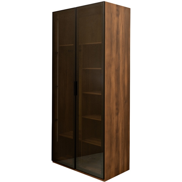 

GD-10005-2 Шкаф Alto двухдверный c полками, цвет дуб Барокко, дверцы стекло 100*57*228.5см Garda Decor, Alto GD-10005-2