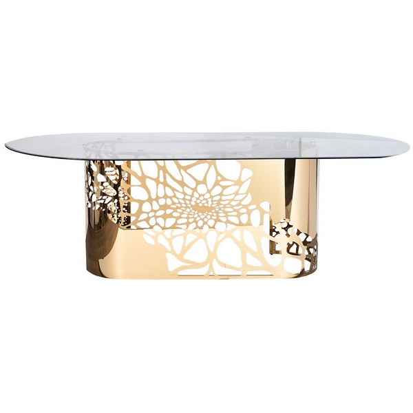 

GY-8514STOL/OB Стол обеденный стекло прозр/золото 240*110*74,5см Garda Decor, GY-8514STOL/OB