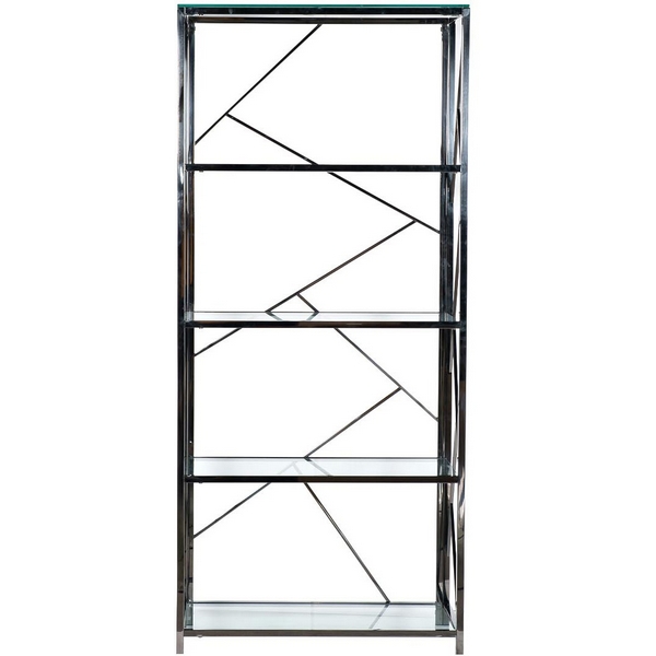 

GY-SH8711BL Стеллаж стекло прозр/темн.хром 80*35*180см Garda Decor, GY-SH8711BL