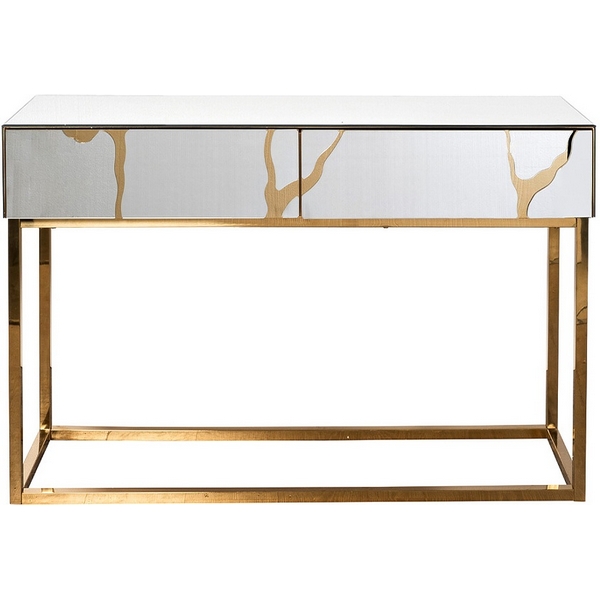 

Консоль зеркальная c золотым декором 120*42*79см Garda Decor арт.KFG197, KFG197