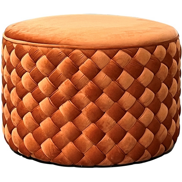 

Пуф плетеный, велюр терракотовый d60*42см Garda Decor арт.N-PUF304 TER, N-PUF304 TER