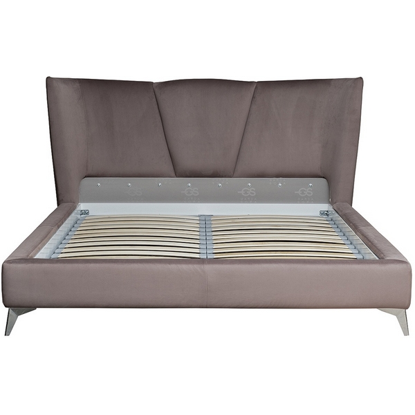 Изображение товара Кровать Siena без мех. велюра коричневая Colt1012-ROSKOR 199x222 см Garda Decor