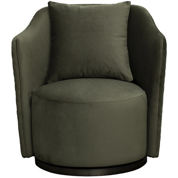 Изображение товара Кресло Verona вращающееся из велюра в темно-зеленом цвете Garda Decor